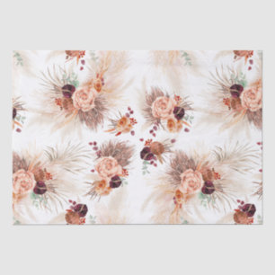 Papel De Seda Terracotta Flowers Pampas Grass Tropical Bohemian