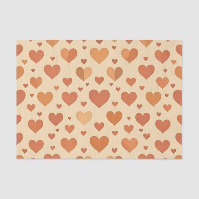 Papel De Seda Terracotta Heart Scatter Pattern (Frente )