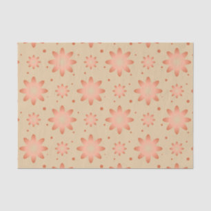 Papel De Seda Terracotta laranja e areia bege delicada margarida