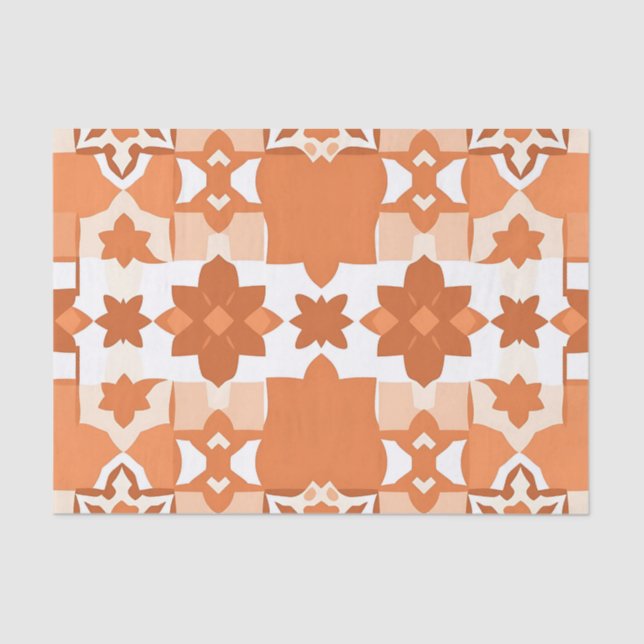 Papel De Seda Terracotta Moroccan Tile Pattern (Frente )