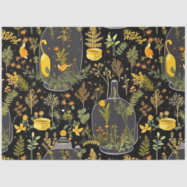 Papel De Seda Terrádios de vidro para decoração de folhas (Frente )