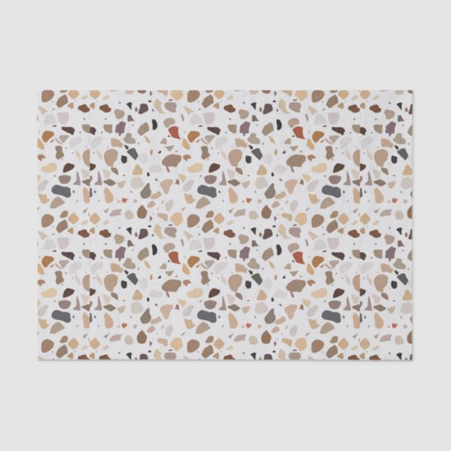 Papel De Seda Terrazzo Modern Art Deco Stone Meio século (Frente )