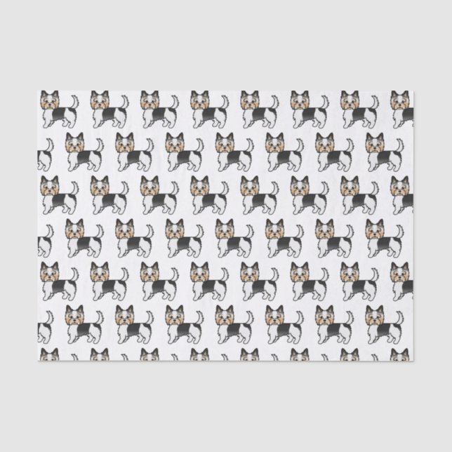 Papel De Seda Terrier Biewer Yorkshire Terrier Cachorro Fofo Pad (Frente )