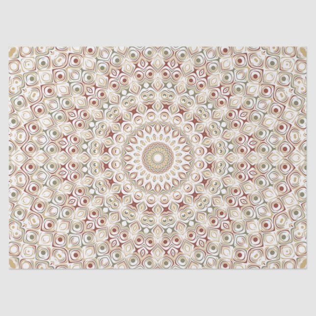 Papel De Seda Terrível Taupe e Rust Mandala (Frente )