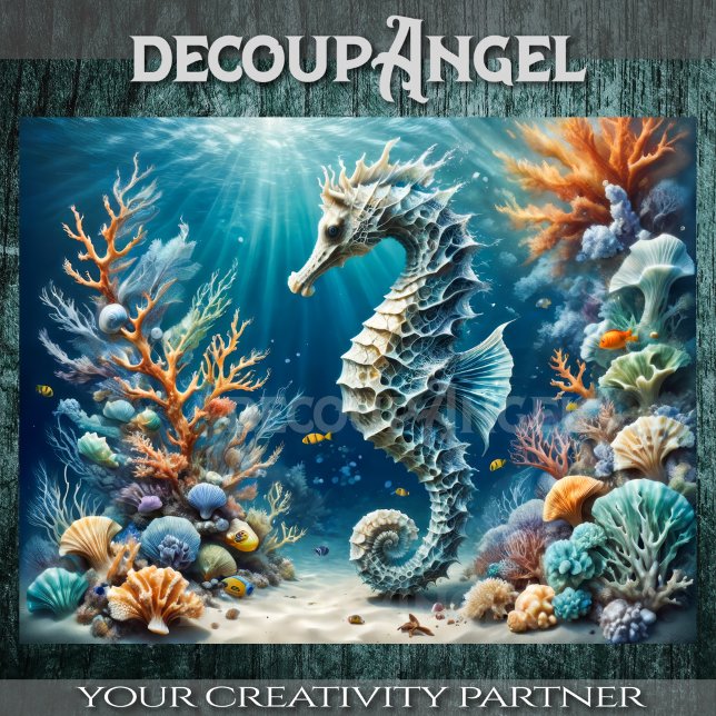 Papel De Seda Tesouro submarino sob as ondas - Decoupage - (Criador carregado)