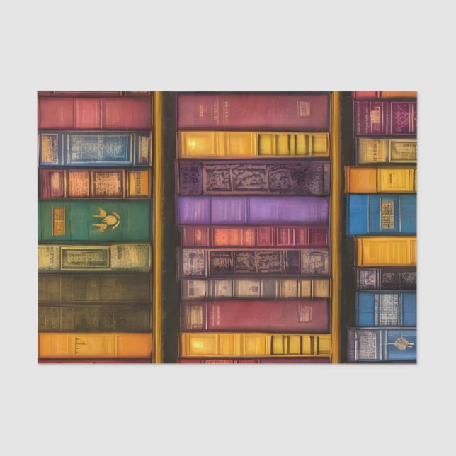 Papel De Seda Tesouros literários - Livros antigos clássicos (Frente )