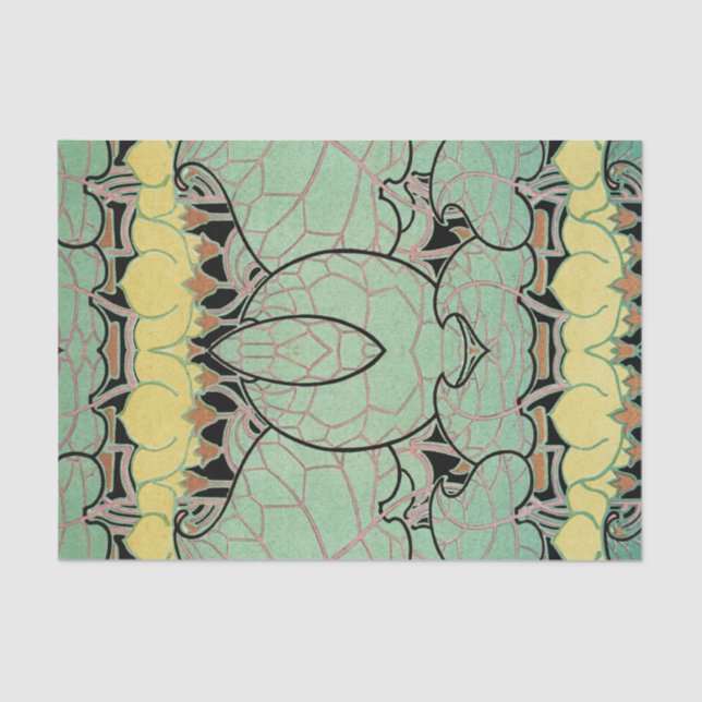 Papel De Seda Teste padrão #10 de Nouveau da arte (Frente )