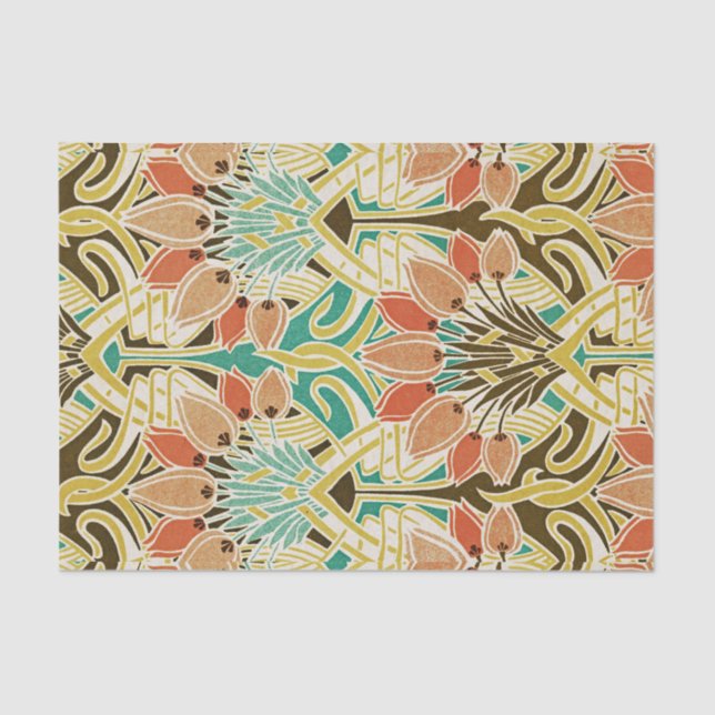 Papel De Seda Teste padrão #11 de Nouveau da arte (Frente )