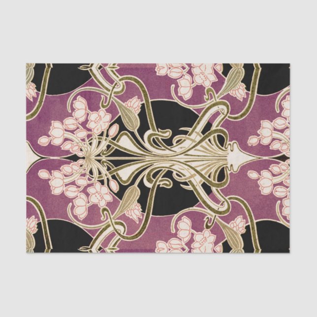 Papel De Seda Teste padrão #2 de Nouveau da arte (Frente )