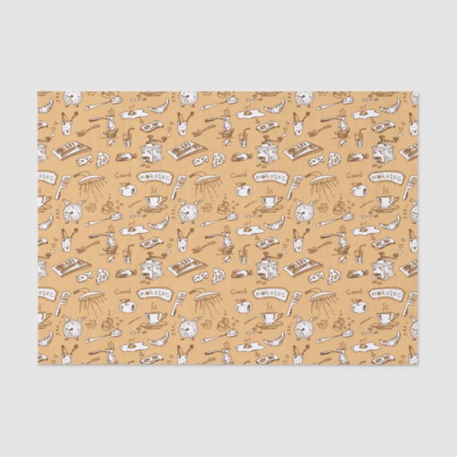 Papel De Seda Teste padrão 2 do pequeno almoço (Frente )