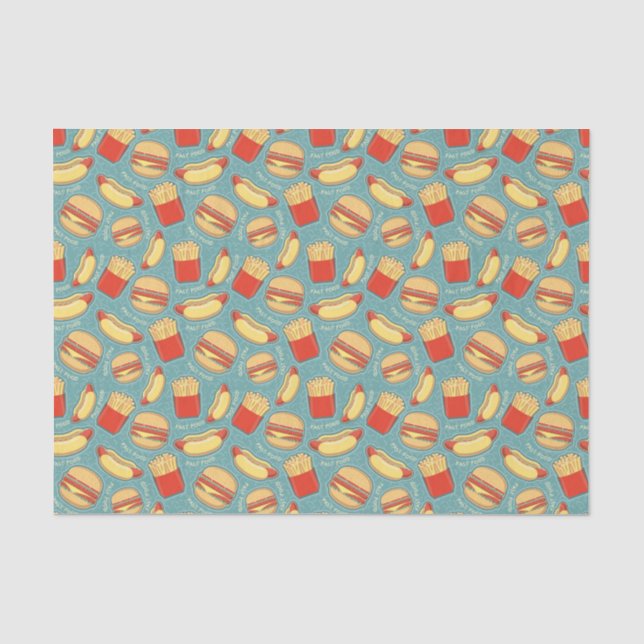 Papel De Seda Teste padrão 3 do fast food (Frente )