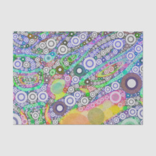 Papel De Seda Teste padrão abstrato retro do círculo