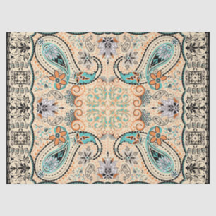 Papel De Seda Teste padrão abstrato retro na moda Funky de Boho