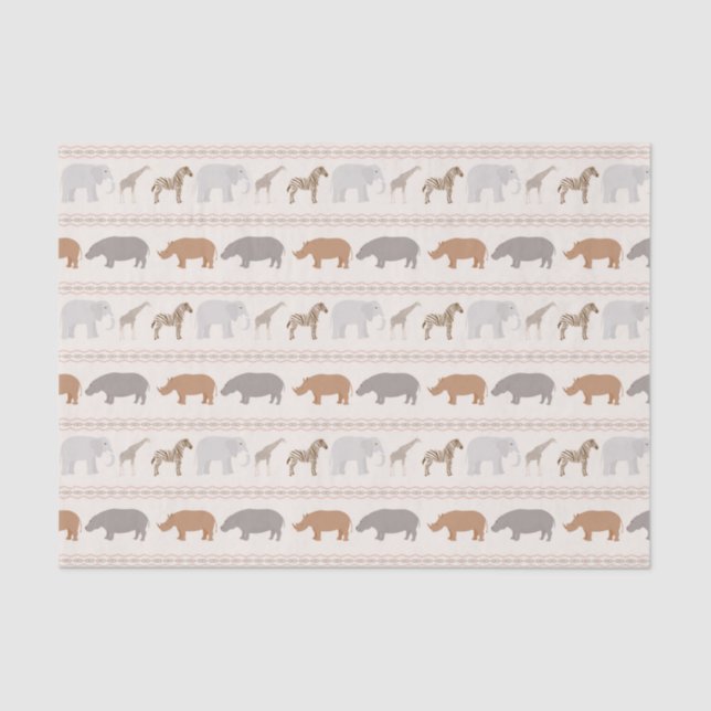 Papel De Seda Teste padrão africano 1 dos animais (Frente )