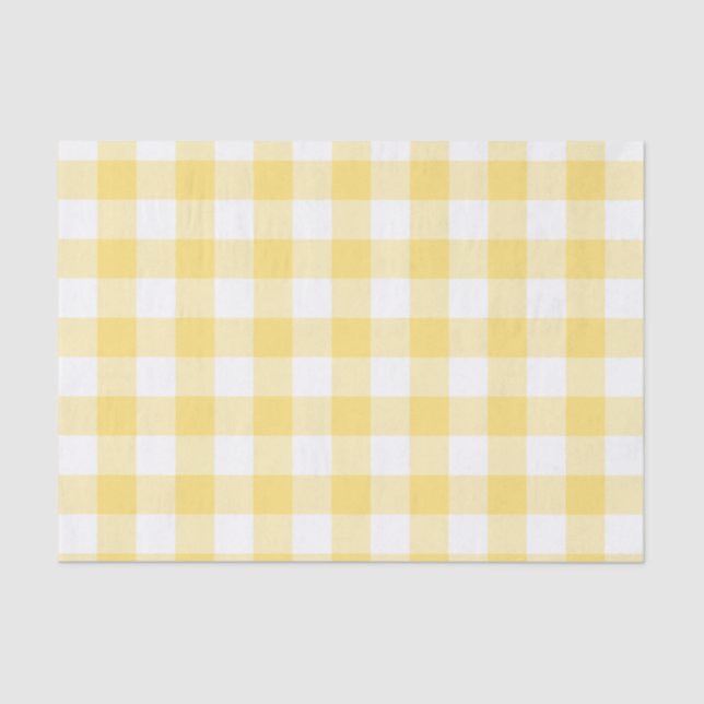 Papel De Seda Teste padrão amarelo da verificação do búfalo (Frente )
