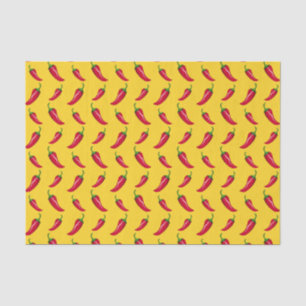 Papel De Seda Teste padrão amarelo das pimentas de pimentão