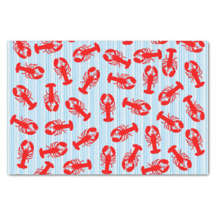 Papel De Seda Teste padrão animal da lagosta vermelha em listras