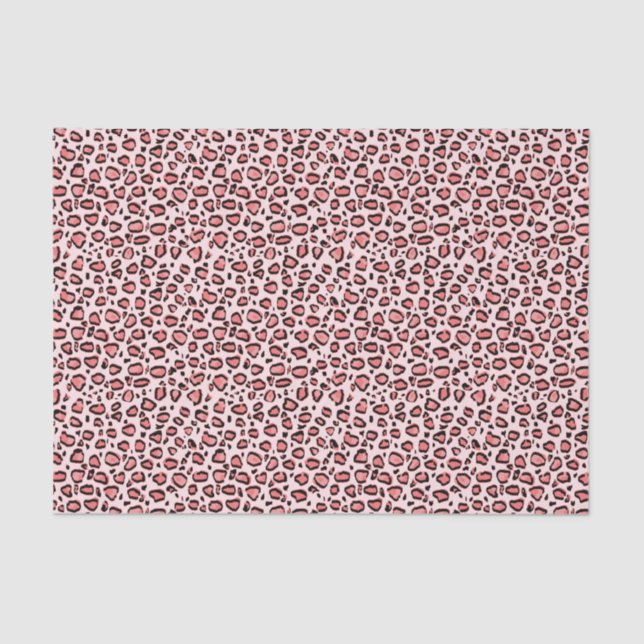 Papel De Seda Teste padrão animal do impressão do leopardo (Frente )