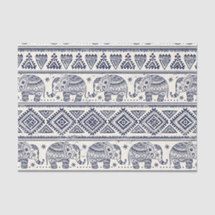 Papel De Seda Teste padrão asteca tribal étnico do elefante