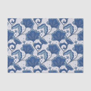 Papel De Seda Teste padrão azul elegante moderno do batik