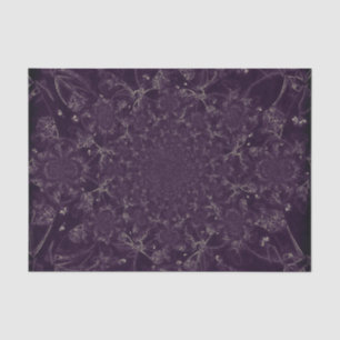 Papel De Seda Teste padrão bege roxo do Fractal do caleidoscóp