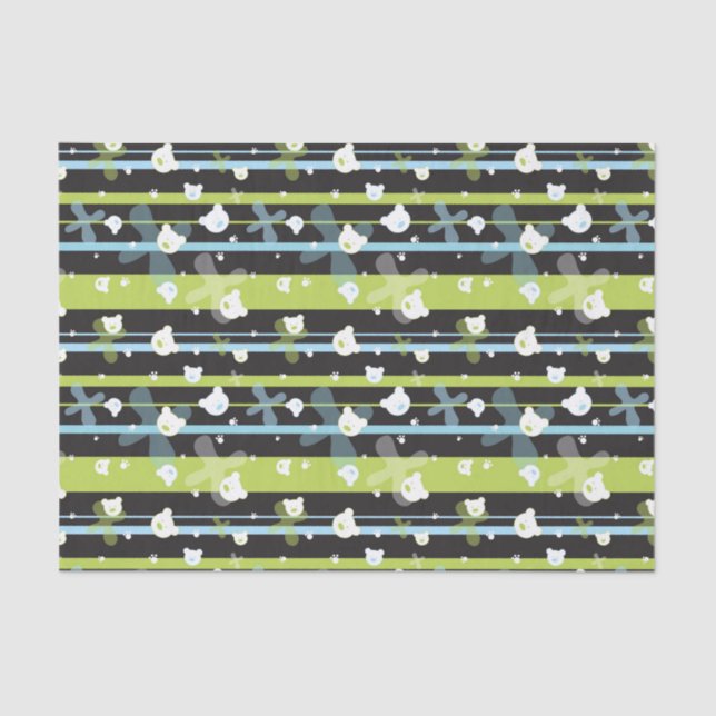 Papel De Seda Teste padrão bonito com poucos ursos (Frente )