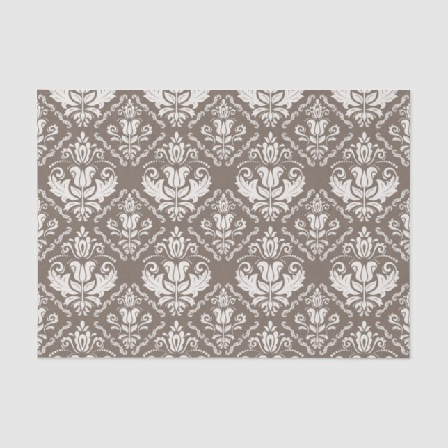 Papel De Seda Teste padrão bonito de brocado do damasco do (Frente )