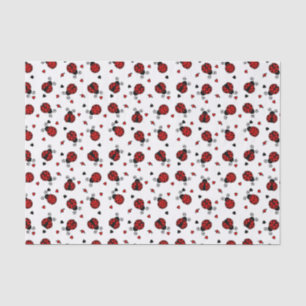 Papel De Seda Teste padrão bonito do joaninha e dos corações