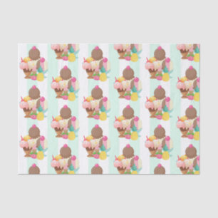 Papel De Seda Teste padrão bonito do sorvete