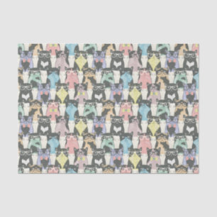Papel De Seda Teste padrão bonito dos gatos do hipster