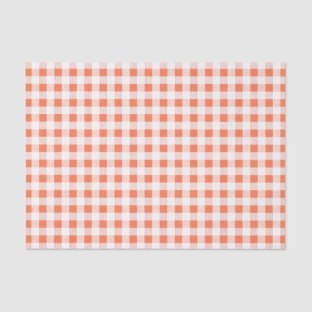 Papel De Seda Teste padrão branco alaranjado do guingão (Frente )