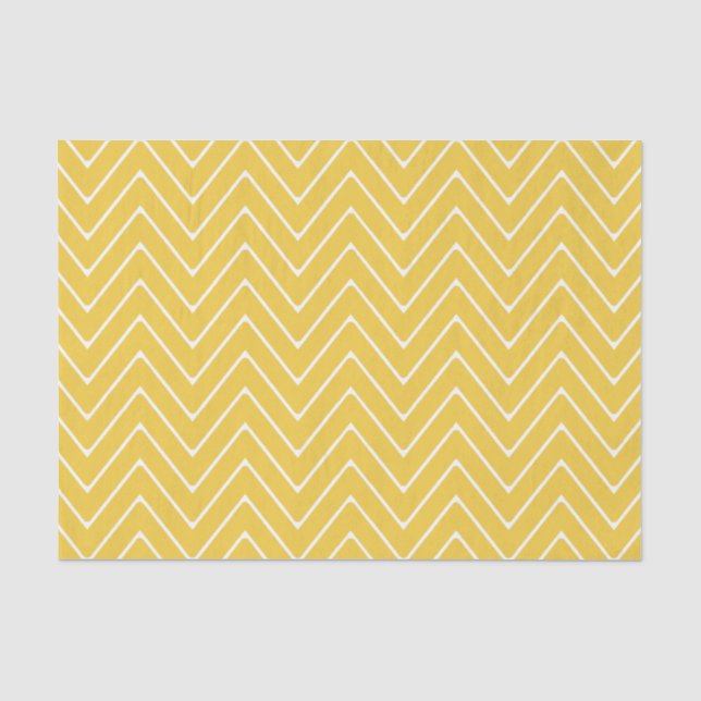 Papel De Seda Teste padrão branco amarelo 2A de Chevron (Frente )