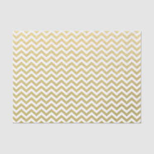 Papel De Seda Teste padrão branco de Chevron da folha Dourado
