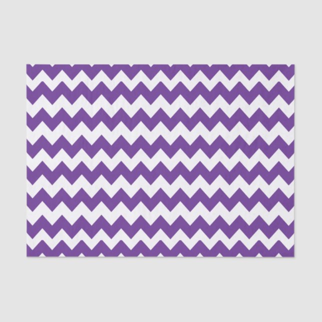Papel De Seda Teste padrão branco e roxo de Chevron (Frente )