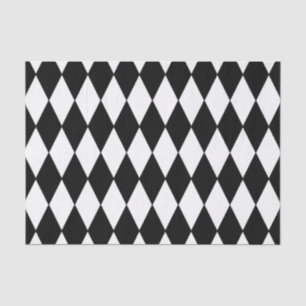 Papel De Seda Teste padrão branco preto do Harlequin