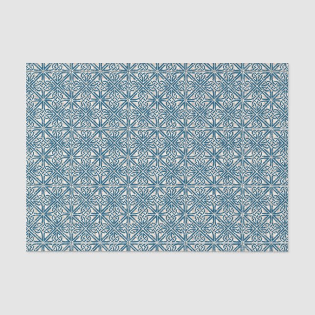 Papel De Seda Teste padrão celta do azul da cerceta do nó (Frente )