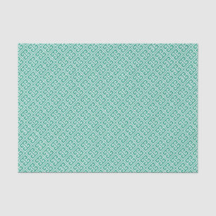 Papel De Seda Teste padrão chave grego de verde esmeralda