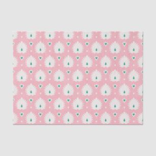 Papel De Seda Teste padrão chique moderno do ikat do verde do