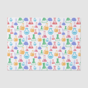 Papel De Seda Teste padrão colorido das garrafas da química