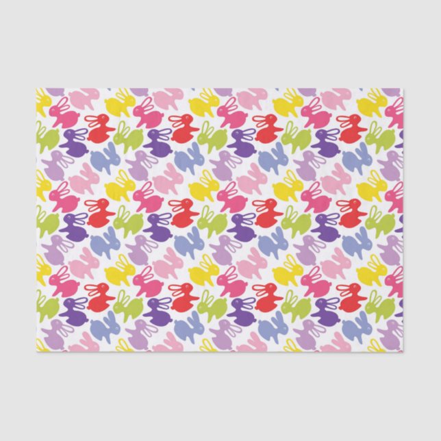 Papel De Seda teste padrão com coelhos da páscoa (Frente )