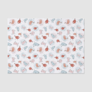 Papel De Seda teste padrão com pássaros dos desenhos animados