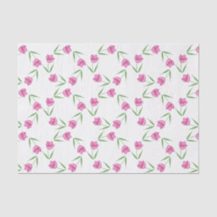 Papel De Seda Teste padrão cor-de-rosa das tulipas da aguarela