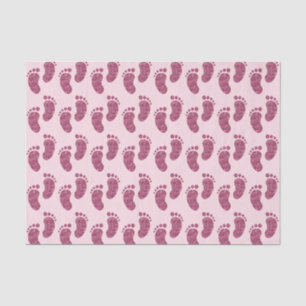 Papel De Seda Teste padrão cor-de-rosa do impressão do pé do