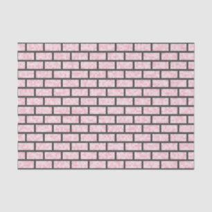 Papel De Seda Teste padrão cor-de-rosa dos tijolos do olhar do