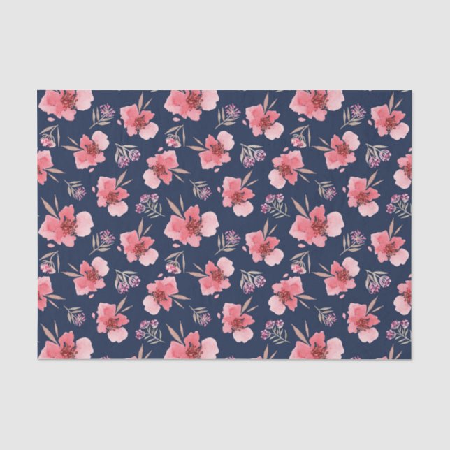 Papel De Seda Teste padrão cor-de-rosa escuro da aguarela (Frente )