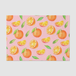 Papel De Seda Teste padrão da aguarela da fruta das laranjas do