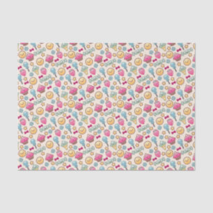 Papel De Seda Teste padrão da criança de Kawaii com doodles