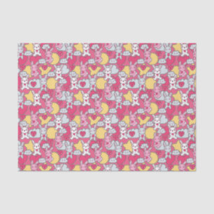 Papel De Seda Teste padrão da criança de Kawaii com Doodles
