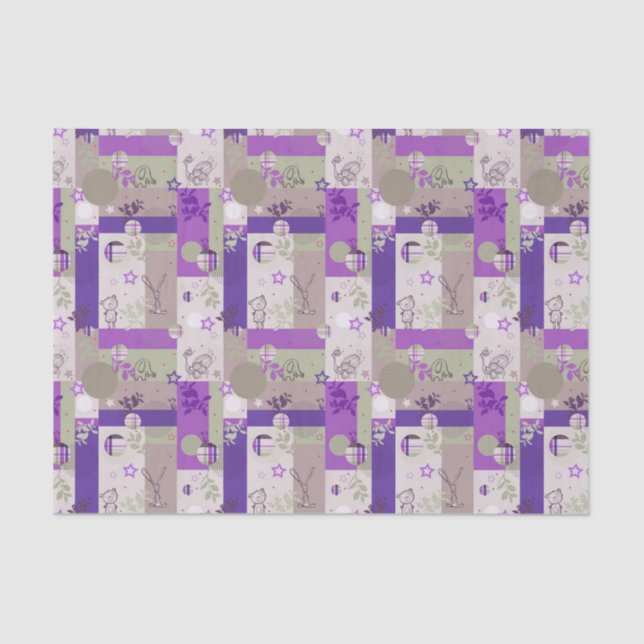 Papel De Seda Teste padrão da edredão do bebê (Frente )