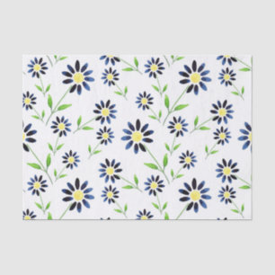 Papel De Seda Teste padrão da margarida do índigo